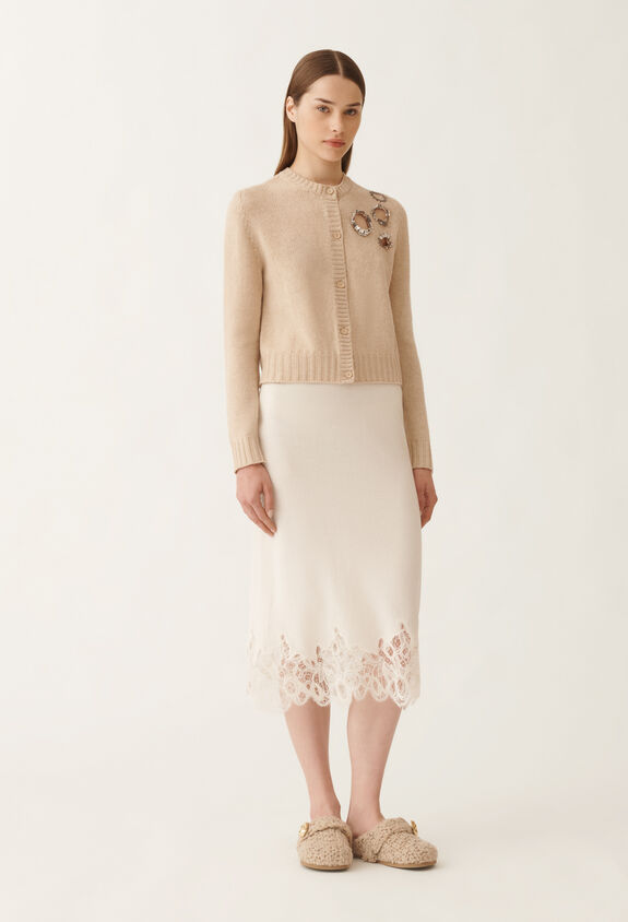 Fabiana Filippi Platinum cardigan, rope BEIGE MAD215F057L5370000