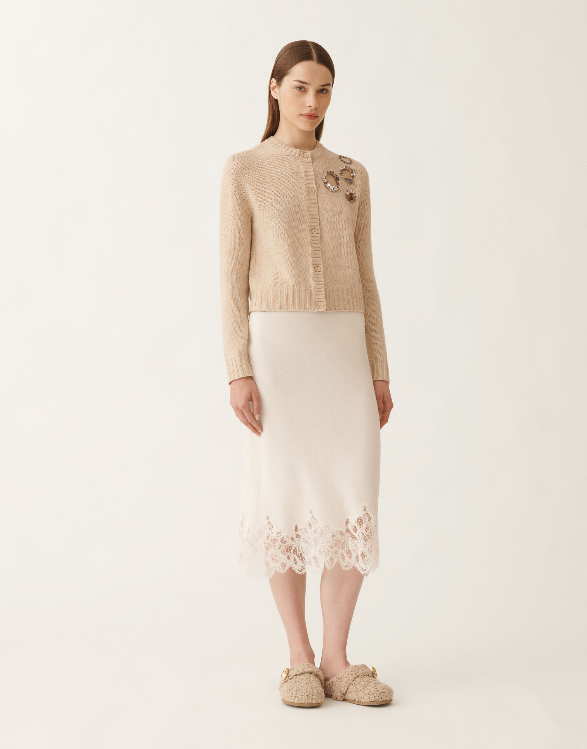 Fabiana Filippi Platinum cardigan, rope BEIGE MAD215F057L5370000