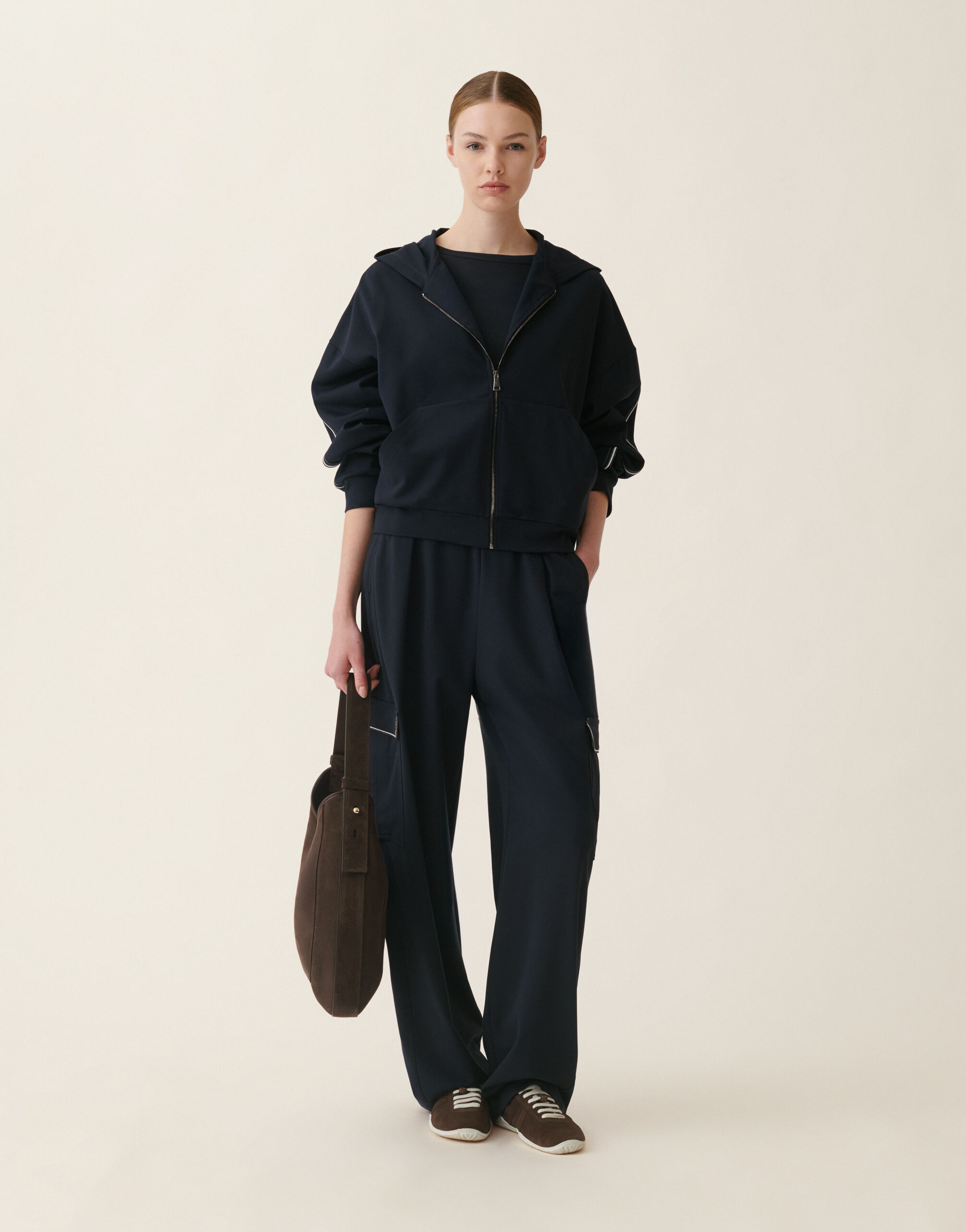 Fabiana Filippi Pantalon cargo en jersey point Milano, bleu nuit Bleu nuit PAD216F290M3100000