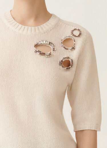 Fabiana Filippi Platinum sweater, raffia WHITE MAD215F490L5370000