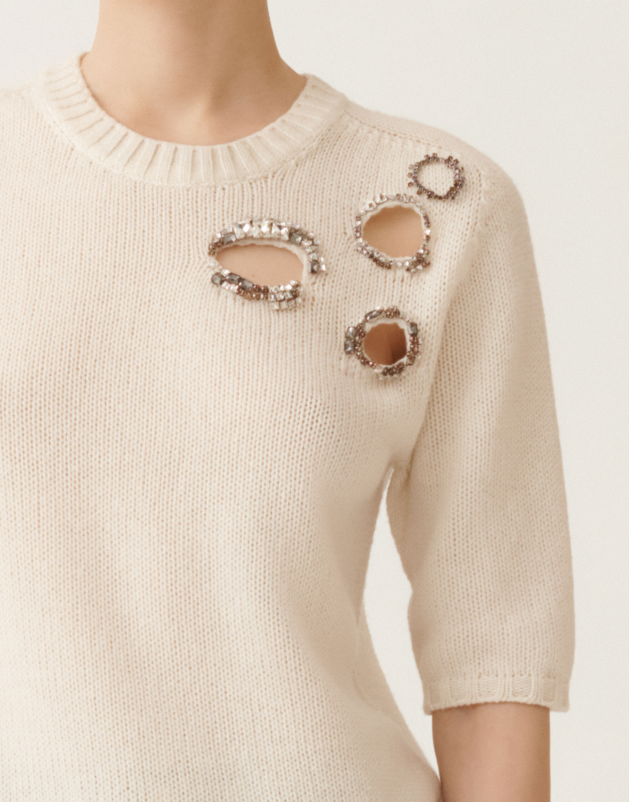 Fabiana Filippi Platinum sweater, raffia WHITE MAD215F490L5370000