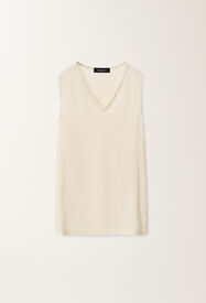 Fabiana Filippi Top aus stretchigem Sablé, vanillefarben WEISS TPD265F773L2350000