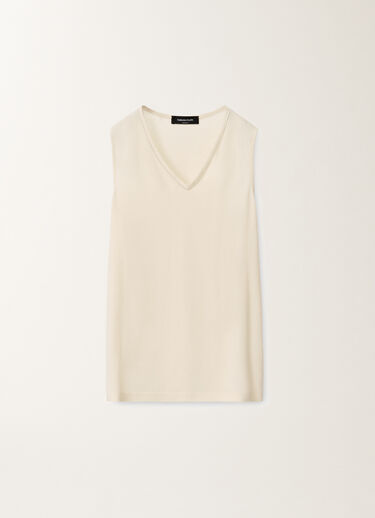 Fabiana Filippi Stretch sablé vest top, vanilla WHITE TPD265F773L2350000