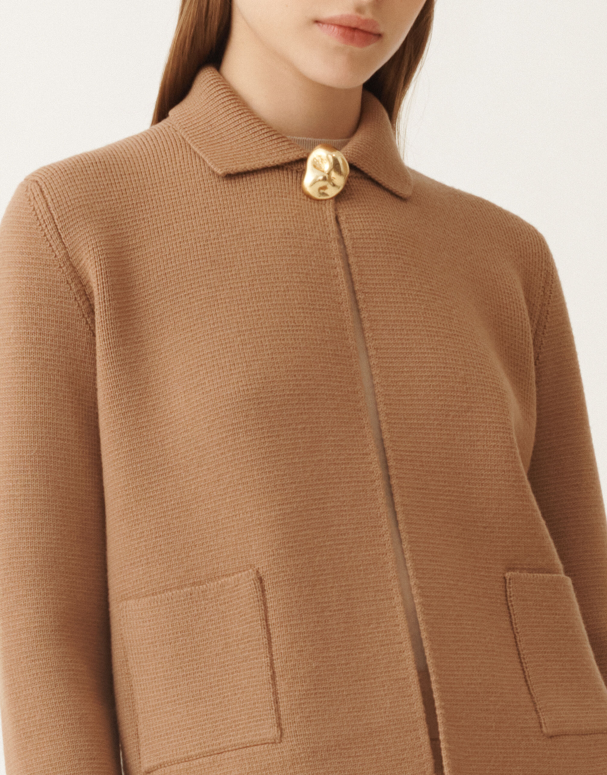 Merino wool jacket, wicker for Women | Fabiana Filippi®