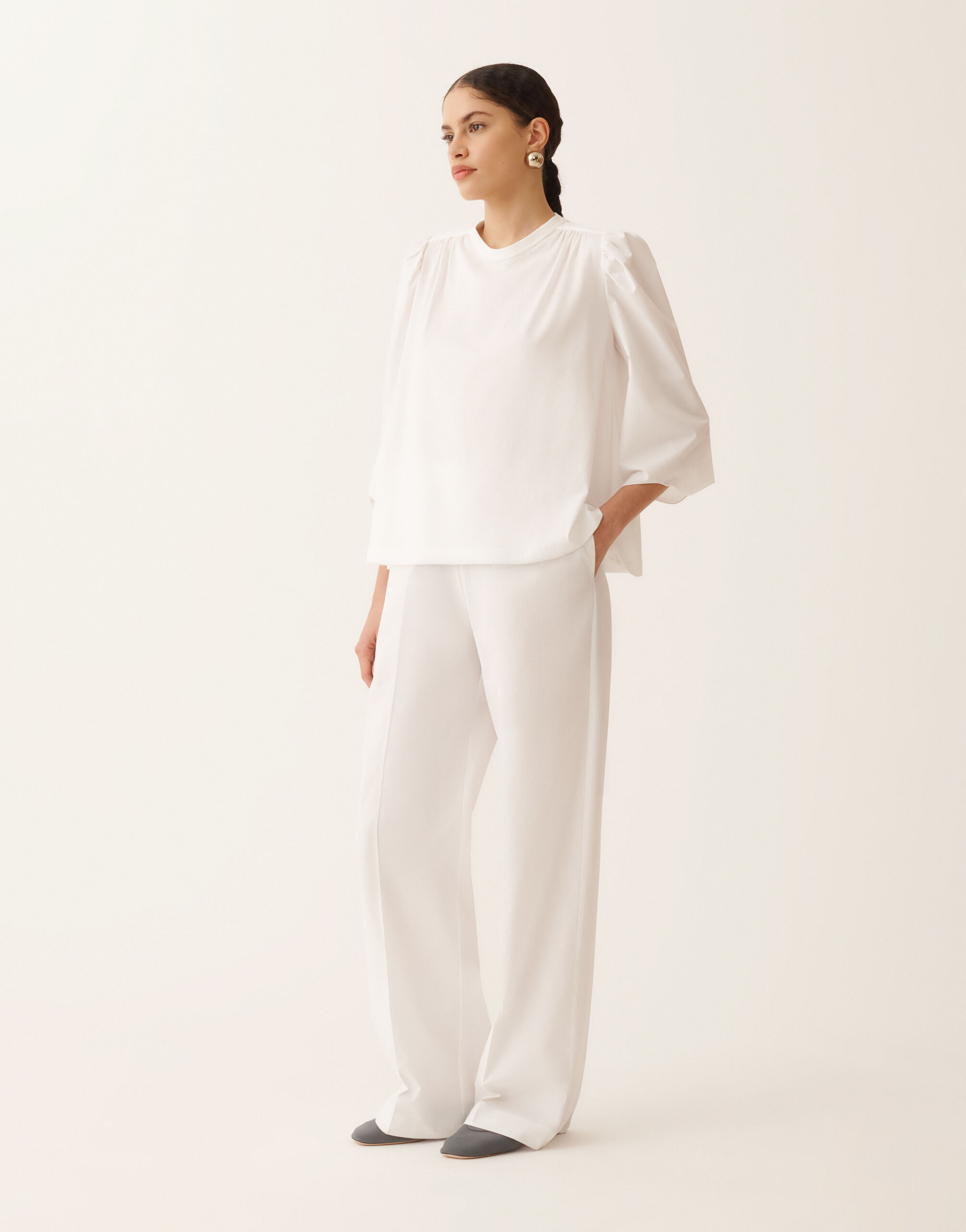 Optical white jersey T-shirt for Women | Fabiana Filippi®
