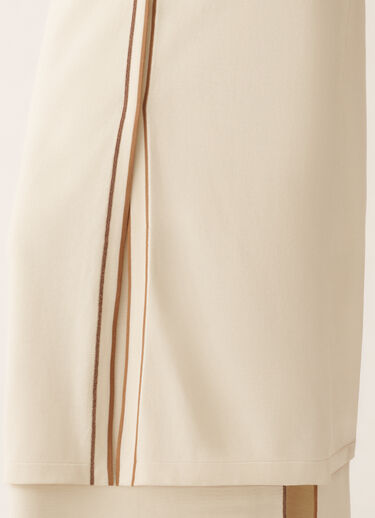 Fabiana Filippi Long cardigan in organic cotton, butter, and wicker BUTTER MAD276F545M1810000