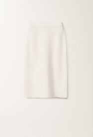 Fabiana Filippi Gonna tubino in lana e cotone, rafia BIANCO GND265F404D5100000