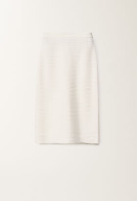 Fabiana Filippi COTTON WOOL HOPSACK STITCH KNIT SKIRT BLUE GND275F848L3540000