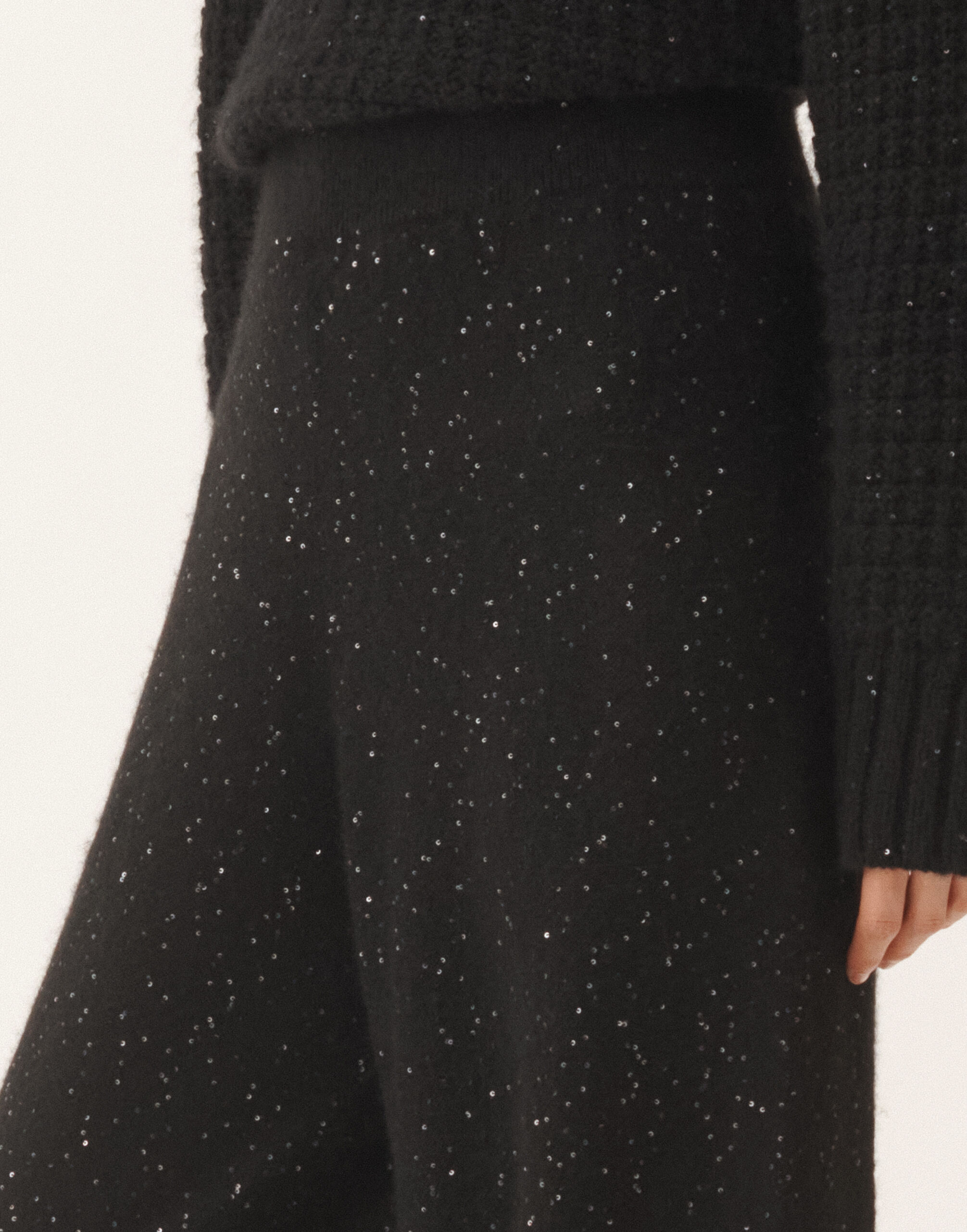 Fabiana Filippi Wool and silk trousers with sequins, black Black PAD215F391D2960000