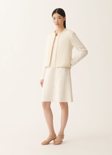 Fabiana Filippi Cotton tweed bomber with sequins, butter BUTTER CTD276F681M1940000