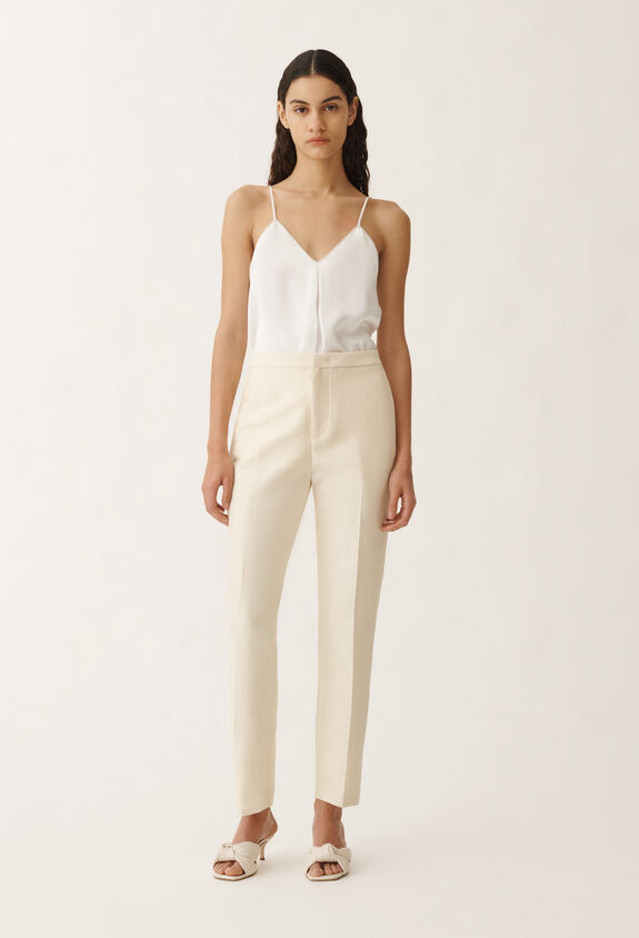 Fabiana Filippi Montefalco cotton and silk mikado trousers, vanilla VANILLA PAD265F326D7870000