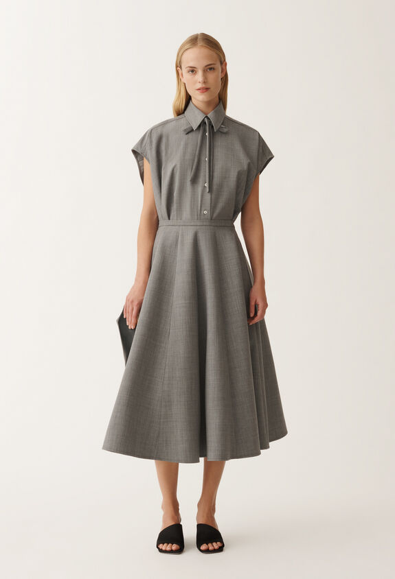 Fabiana Filippi ウール フレスコ シャツ（メランジロック） グレー CAD265F429D6200000