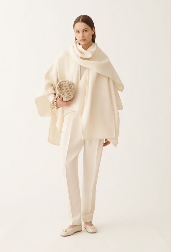 Fabiana Filippi Wool cloak, butter WHITE SAD215A884L8300000
