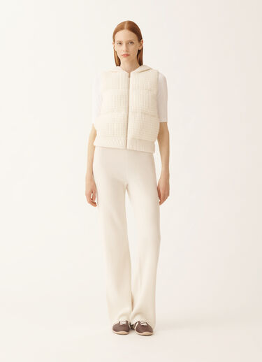 Fabiana Filippi Chaleco de plumón en lana y seda con lentejuelas, blanco Blanco CTD225F671L6170000