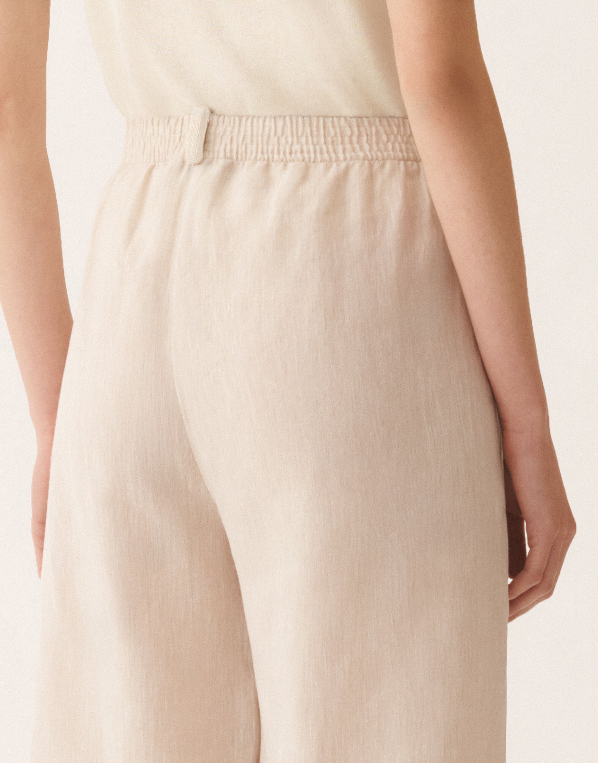 Fabiana Filippi Pantalone Amelia jogging in tela di lino, naturale NATURALE PAD276F291M1310000