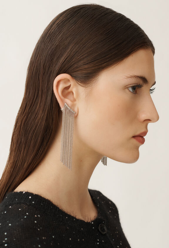 Fabiana Filippi Boucles d’oreilles à franges en fil diamanté, nickel ARGENT BXD265A944L2700000