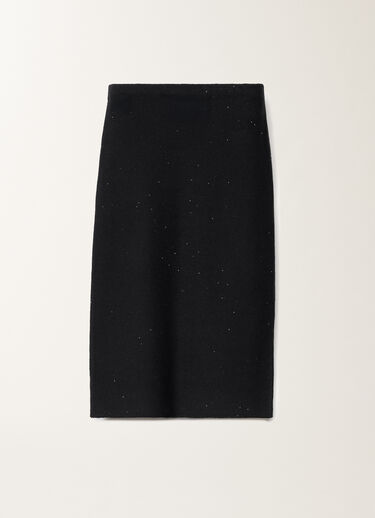Fabiana Filippi Cotton and linen skirt with sequins, midnight blue BLUE GND275F815D2730000