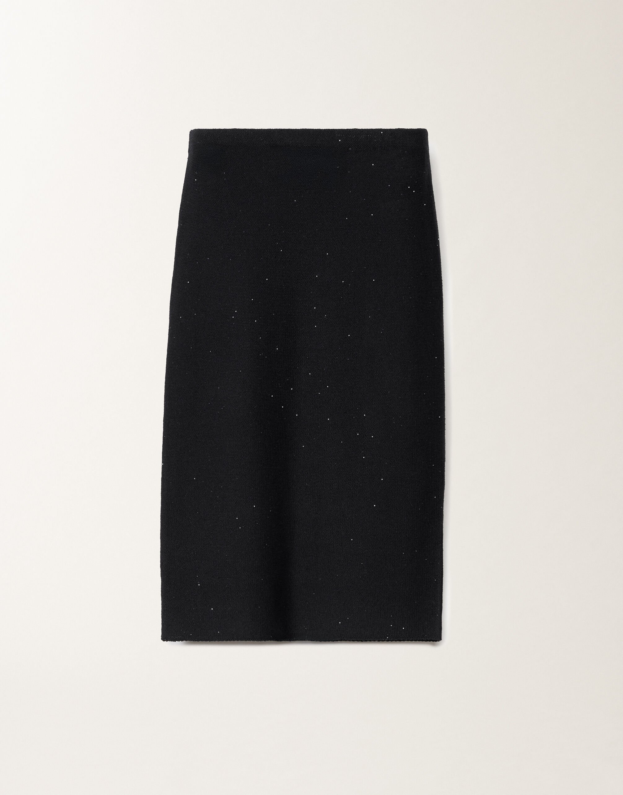 Fabiana Filippi Cotton and linen skirt with sequins, midnight blue BLUE GND275F815D2730000