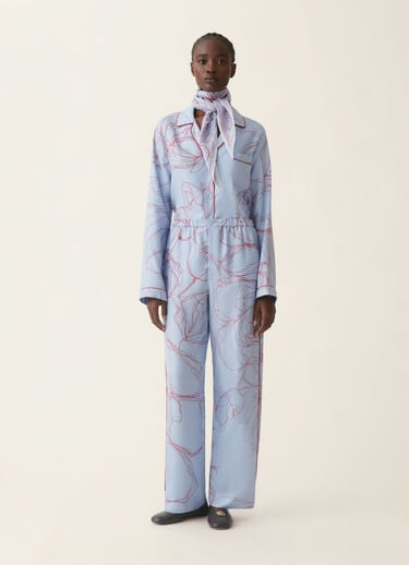 Fabiana Filippi Silk twill trousers, light blue Light blue PAD216F315M3030000