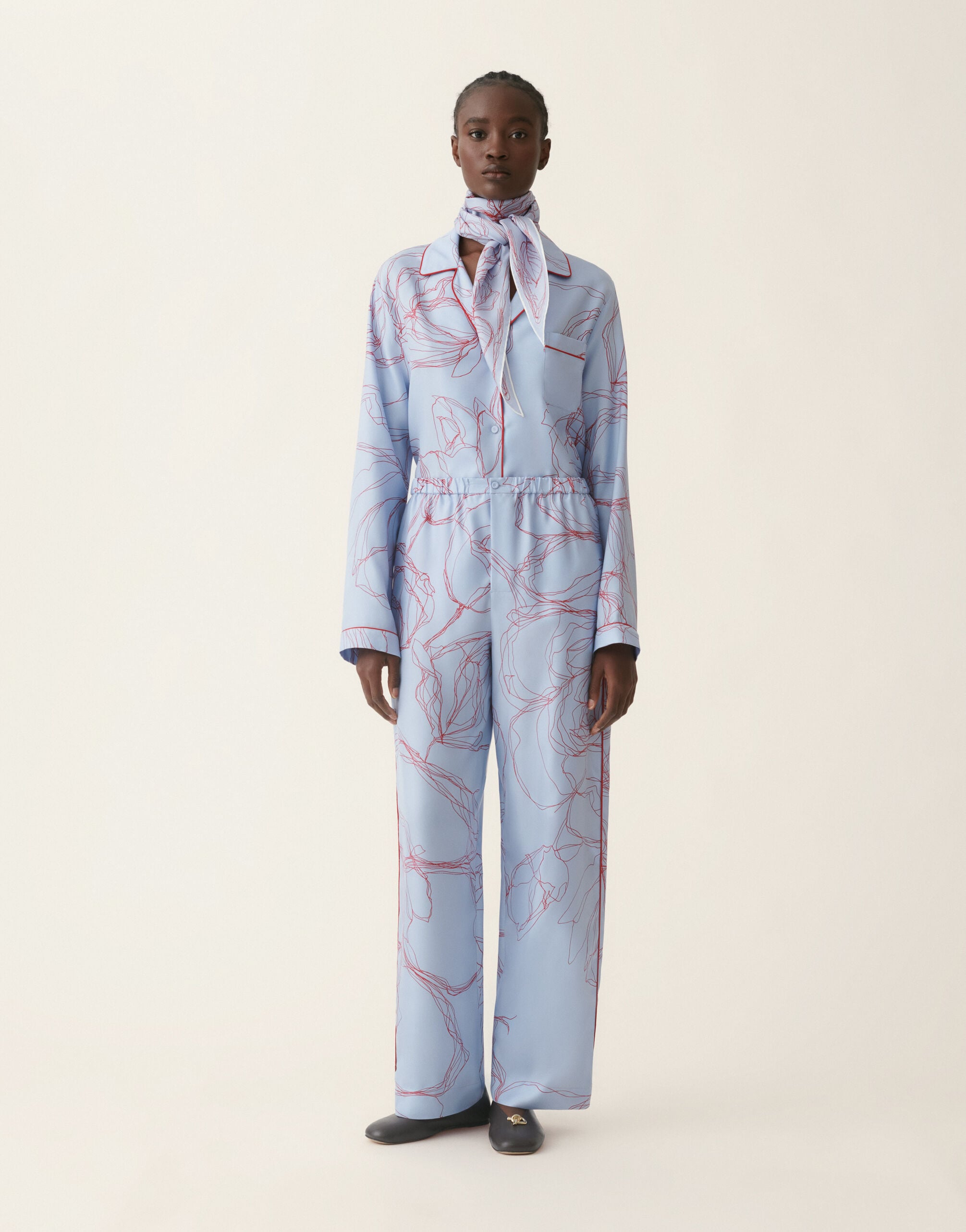 Fabiana Filippi Silk twill trousers, light blue Light blue PAD216F315M3030000