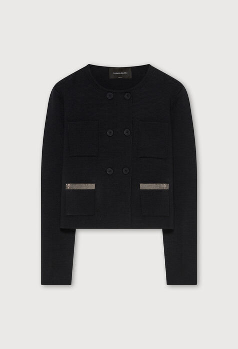 Fabiana Filippi Merino wool jacket, black GCD264F172I8880000