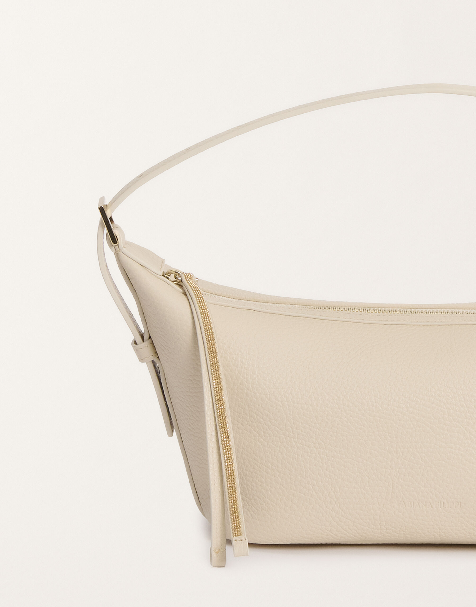 Fabiana Filippi Grained leather mini hobo bag, vanilla VANILLA BGD275A081L4270000