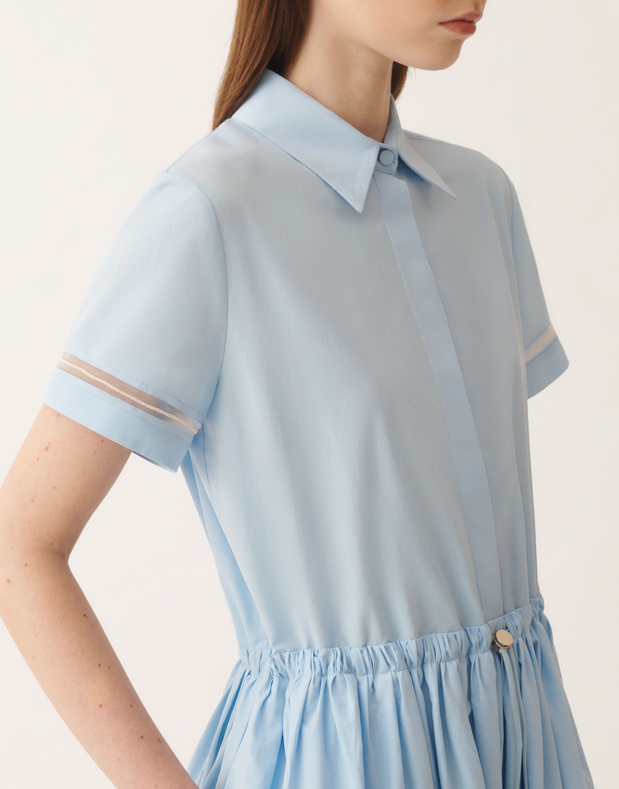 Fabiana Filippi Vestido polo de popelina azul cielo AZUL CIELO ABD276F642L5820000