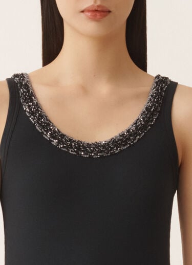 Fabiana Filippi Jersey tank top, midnight blue Blue JED266F602L9180000