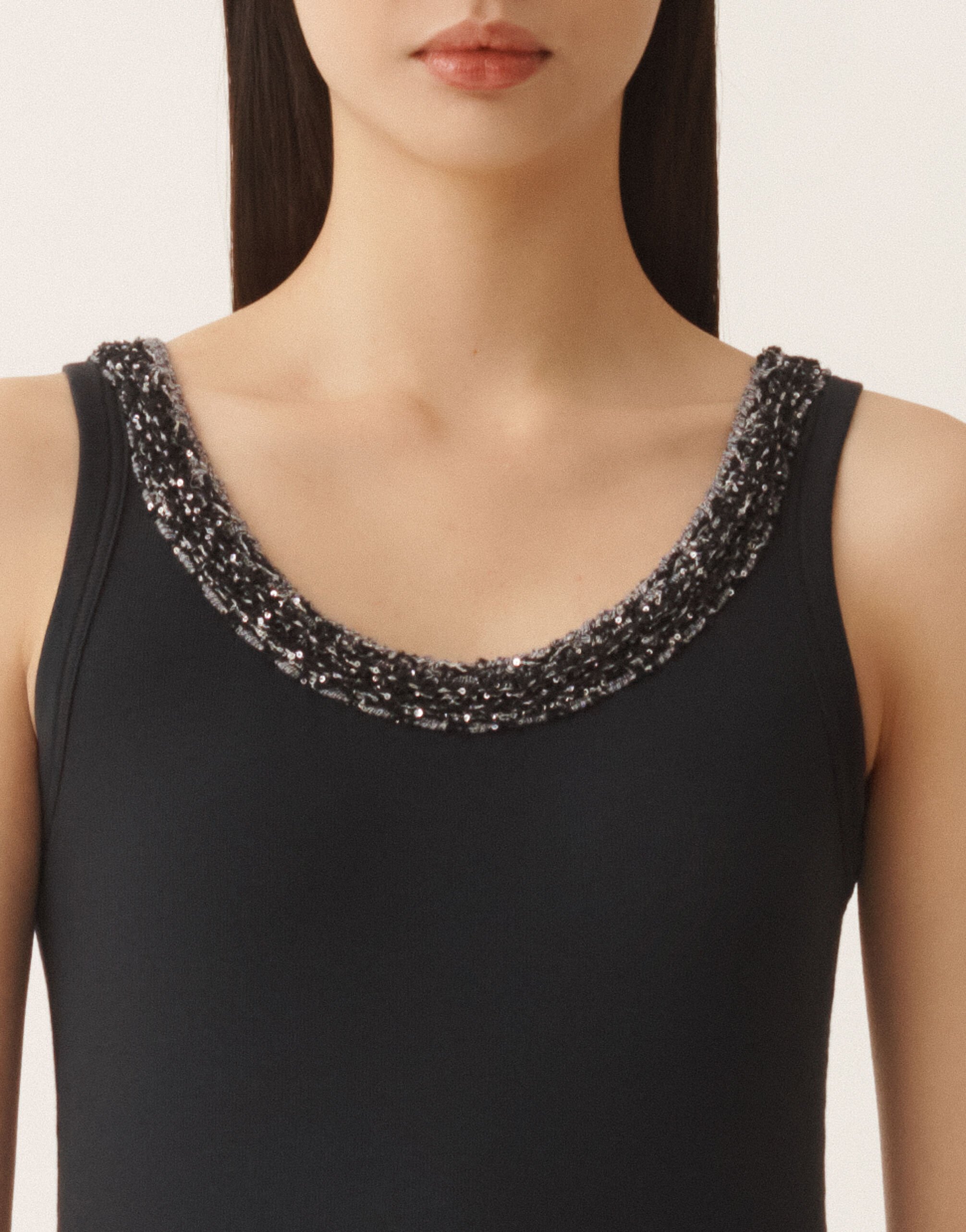 Fabiana Filippi Jersey tank top, midnight blue Blue JED266F602L9180000