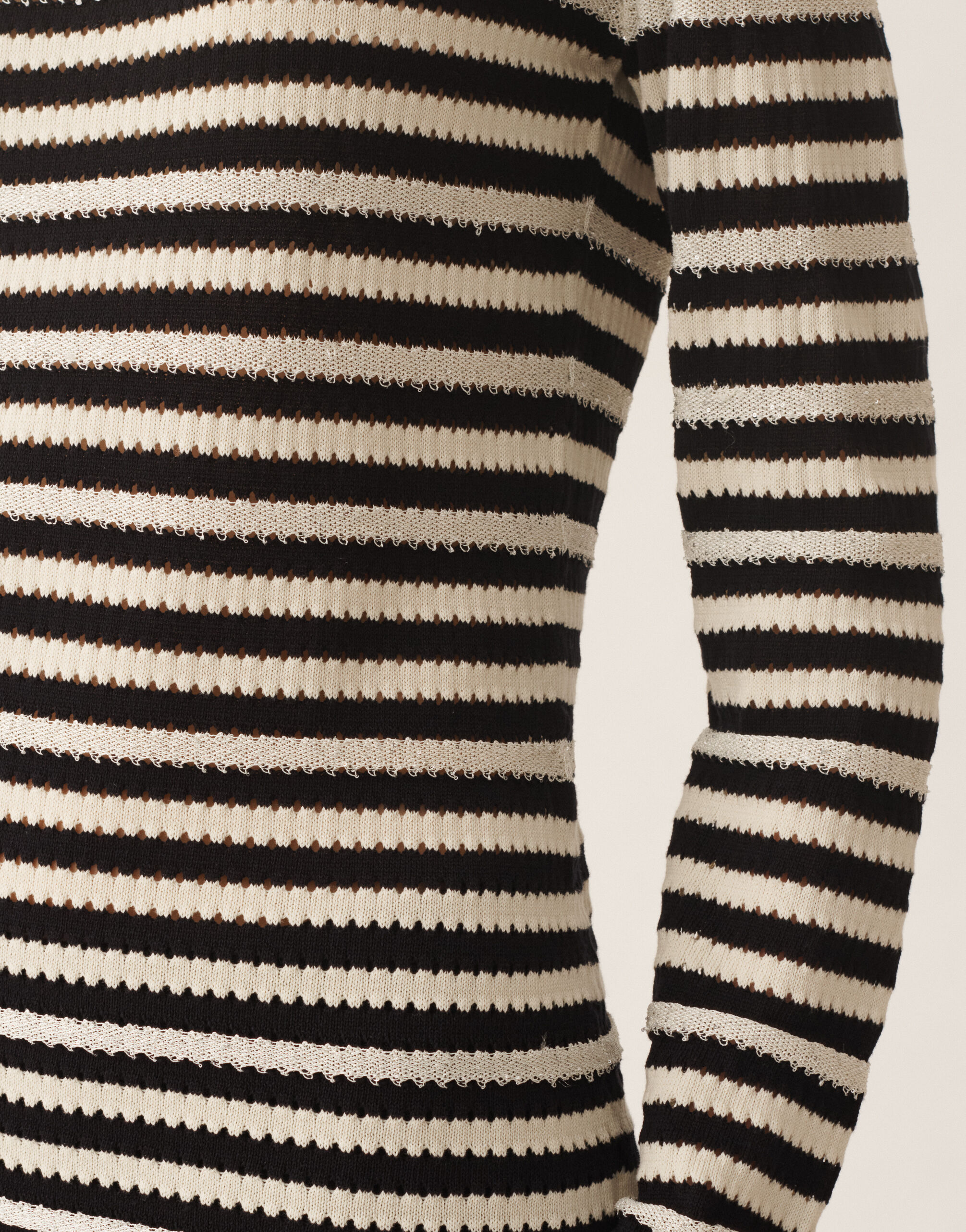 Fabiana Filippi Pull en coton biologique avec micro-paillettes, jaune beurre et bleu BLEU NUIT MAD276F473M1660000