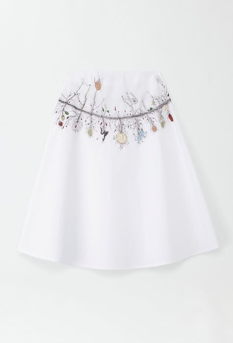 Fabiana Filippi Poplin skirt with embroidery, white PAD274F258H4650000