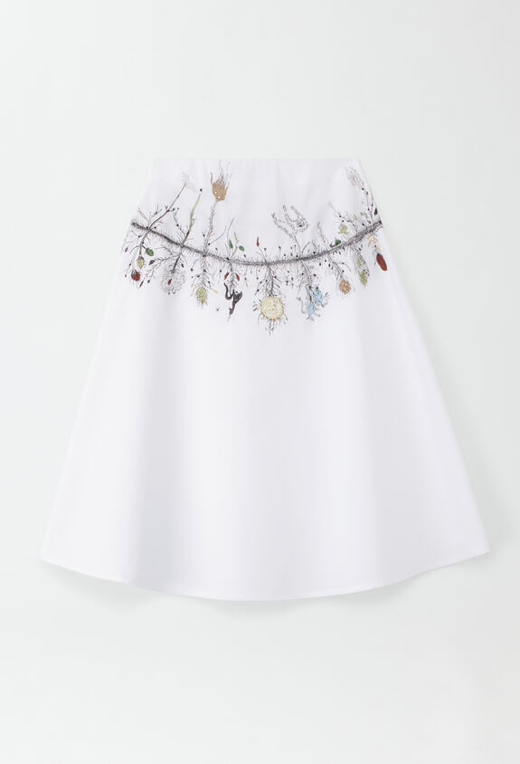 Fabiana Filippi COMPACT POPLIN GODET SKIRT WITH EMBROIDERY GND274F701H4720000