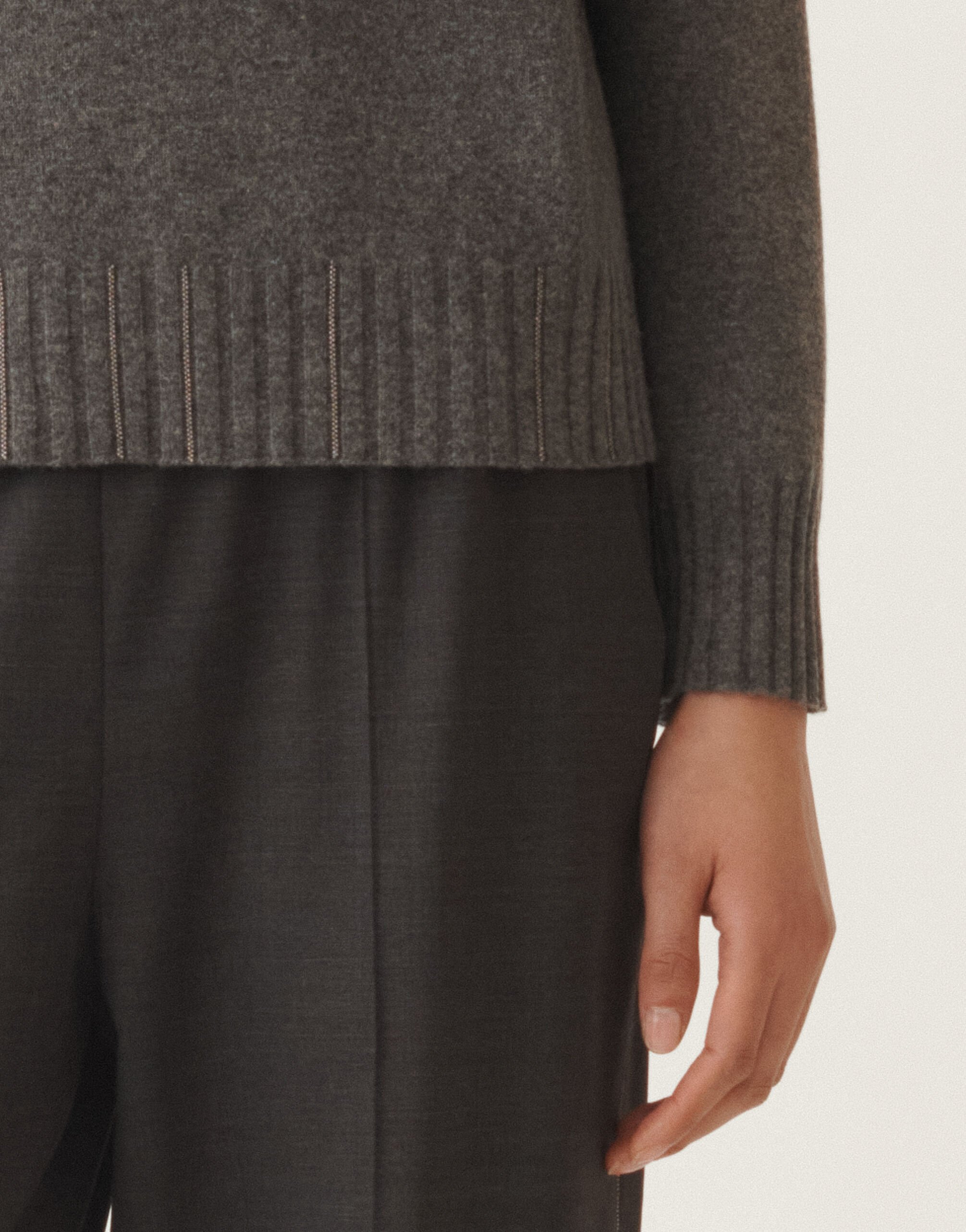 FABIANA FILIPPI カシミアニット ダークグレー S シンプル FABIANA FILIPPI カシミアニット ダークグレー S シンプル