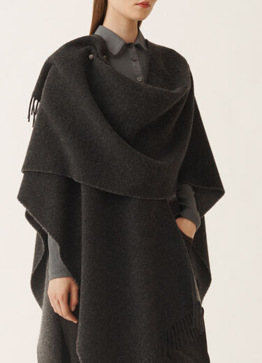 Fabiana Filippi Open wool and cashmere cape, slate and rock Grey SAD225A930L8470000