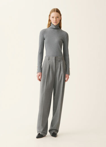 Cool wool trousers with triple pleats, melange stone Fabiana Filippi Cool wool trousers with triple pleats, melange stone Melange stone PAD226F718M3860000
