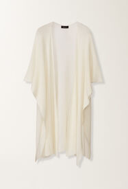Fabiana Filippi Mohair cape with sequins, raffia White SAD266A882L7950000