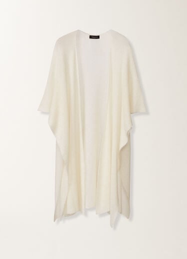 Mohair cape with sequins, raffia Fabiana Filippi Mohair cape with sequins, raffia White SAD266A882L7950000