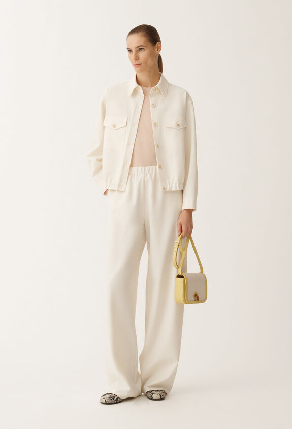 Fabiana Filippi Techno tailoring bomber jacket, butter WHITE GCD265F335D8070000