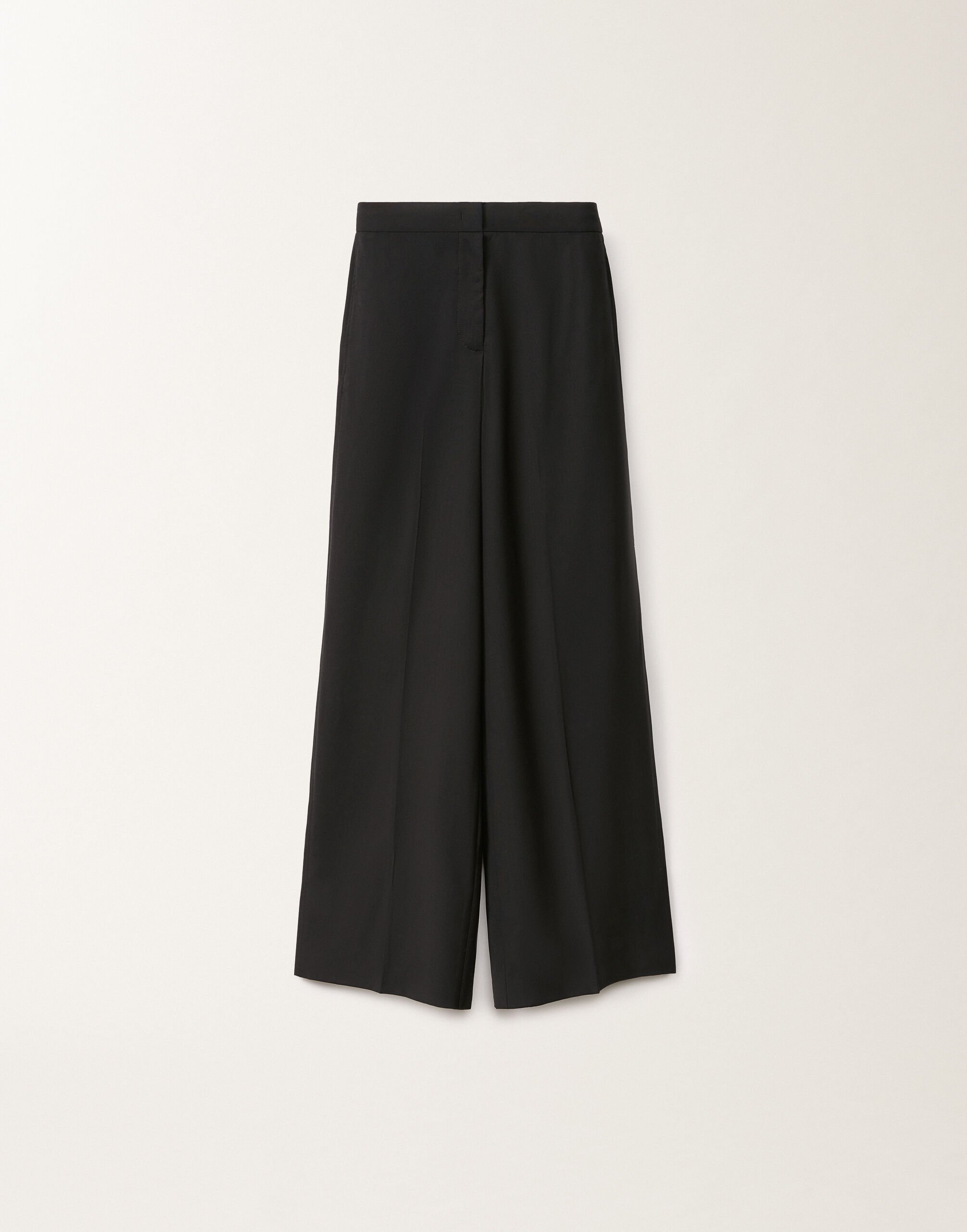 BISTRETCH WOOL WIDE LEG TROUSERS