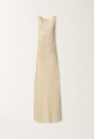 Fabiana Filippi Cotton ribbon dress with sequins, butter BUTTER ABD276F595M1020000