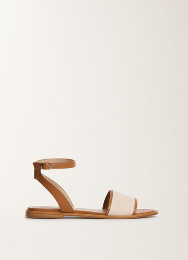Fabiana Filippi Canvas and leather sandals, tan LEATHER ASD275A097L4090000