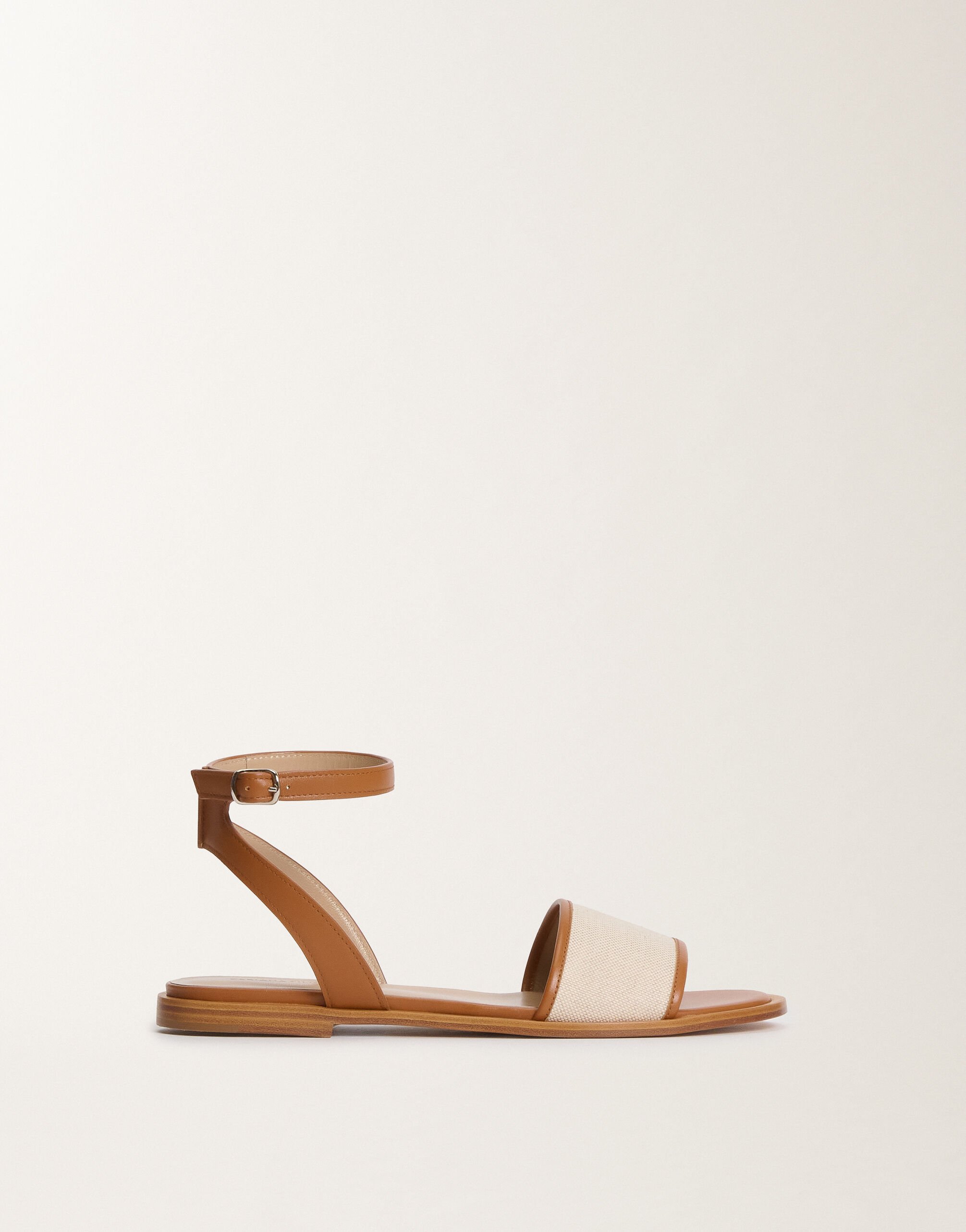 Fabiana Filippi Canvas and leather sandals, tan LEATHER ASD275A097L4090000