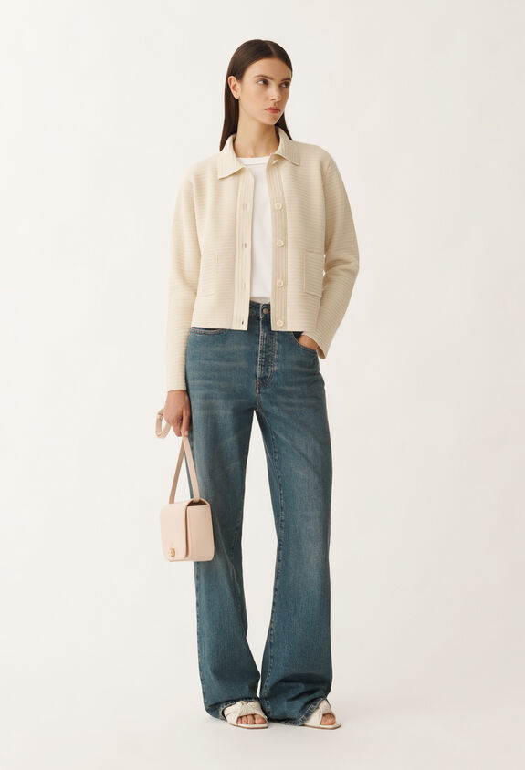 Fabiana Filippi Wool and cotton jacket, vanilla WHITE GCD265F220D5100000