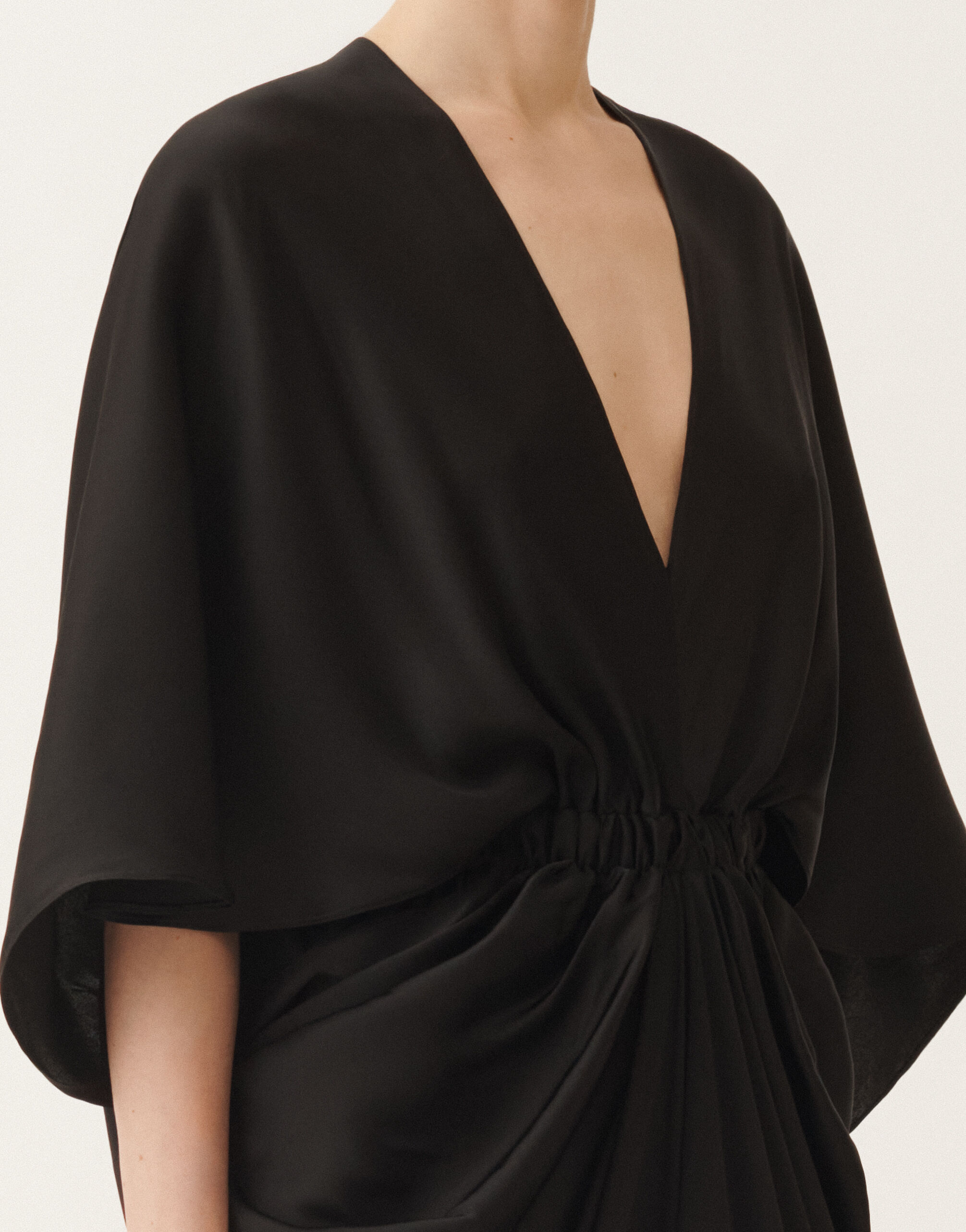 Dress in enver satin, black for Women | Fabiana Filippi®