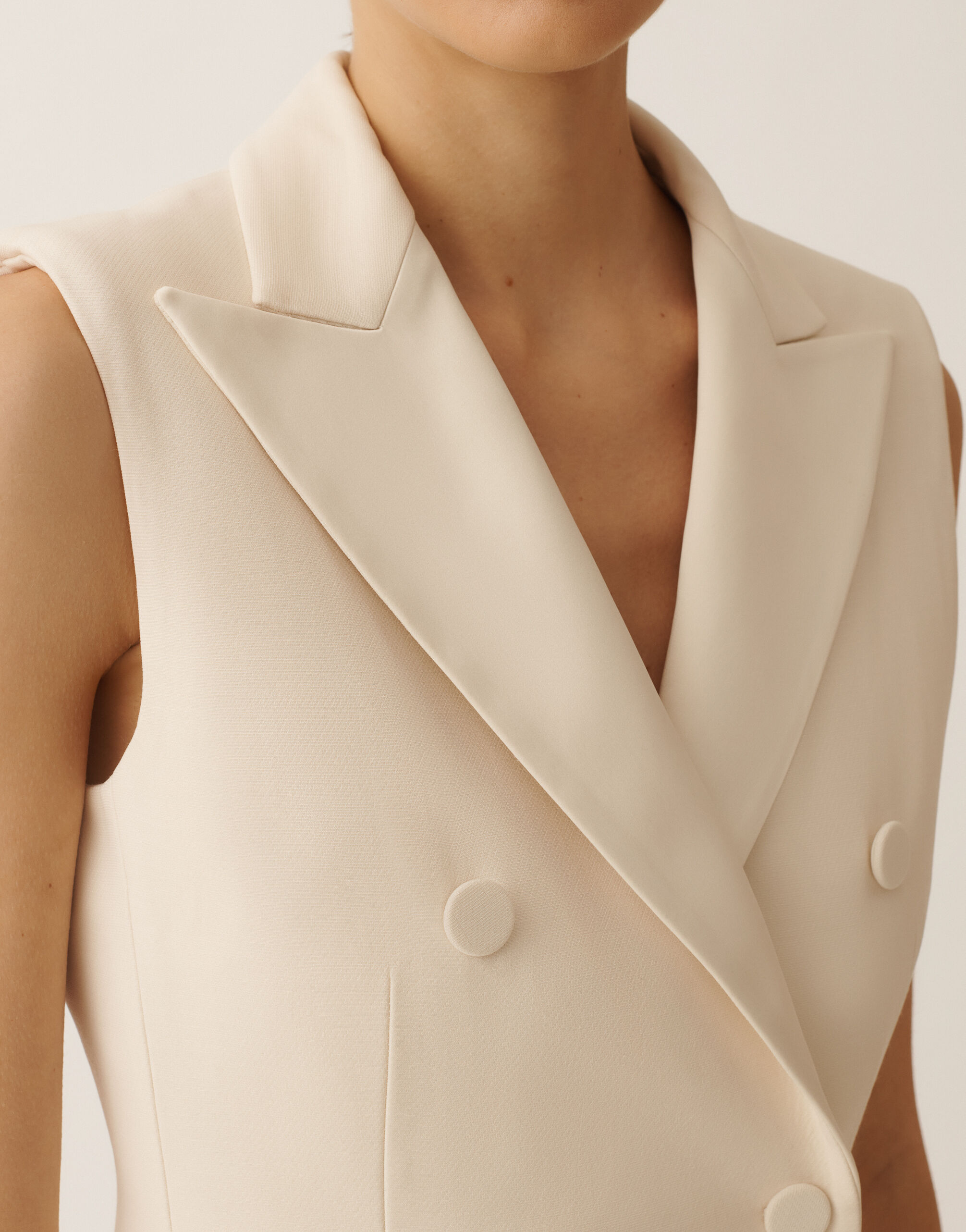 Fabiana Filippi Butter-colored long vest in wool and silk BUTTER GCD276F669M1390000