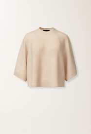 Fabiana Filippi Cape en laine et soie à paillettes, corde BEIGE MAD215F067D2960000