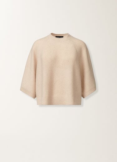 Fabiana Filippi Cape aus Wolle und Seide mit Pailletten, seilbraun Beige MAD215F067D2960000