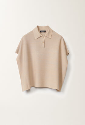 Fabiana Filippi Cotton polo with lurex, sand BLACK MAD265F038L1610000