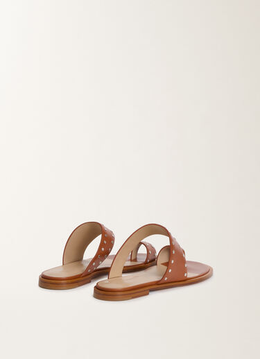 Fabiana Filippi Leather thong sandals with studs, tan LEATHER ASD275A094L4140000