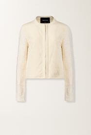 Fabiana Filippi Cotton tweed bomber with sequins, butter BUTTER CTD276F681M1940000